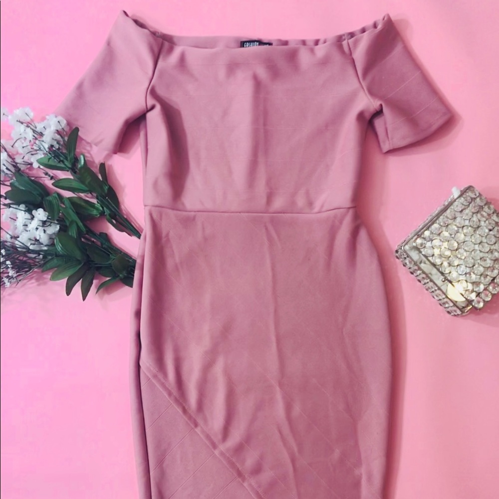 FashionNova Off Shoulder Mauve Dress